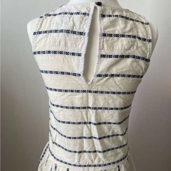 Ace & Jig Off White Navy Blue Flowers Short Sleeve Dress Size XS - Picture 4 of 8